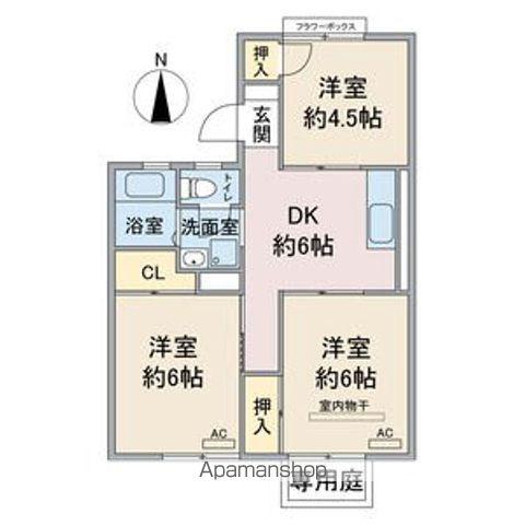 ホワイトコーポアサイⅢ(3DK/1階)の間取り写真