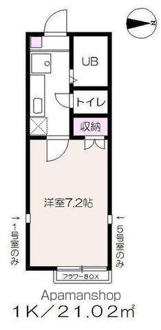 マスターピース(1K/1階)の間取り写真