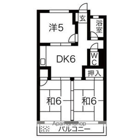 マンション高見(3DK/3階)の間取り写真