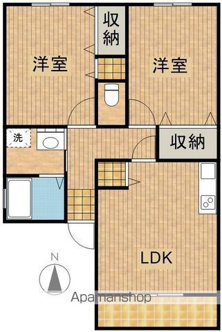 ピースタウン(2LDK/1階)の間取り写真