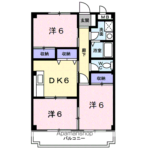 パークマリッチ(3DK/1階)の間取り写真