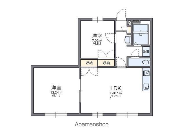 レオパレスGREEN・VIEW(2LDK/1階)の間取り写真