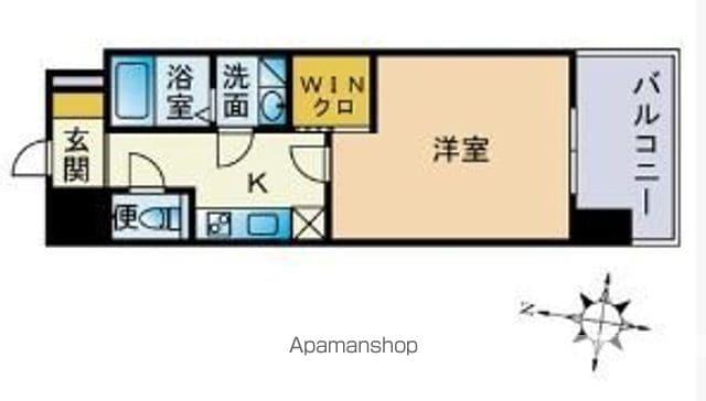 CAVANA TENJIN MINAMI旧HMリバーサイド天神(1K/12階)の間取り写真
