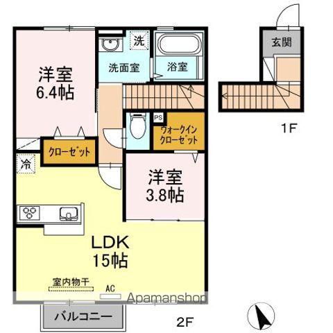 SEJOUR清瀬Ⅱ(2LDK/2階)の間取り写真