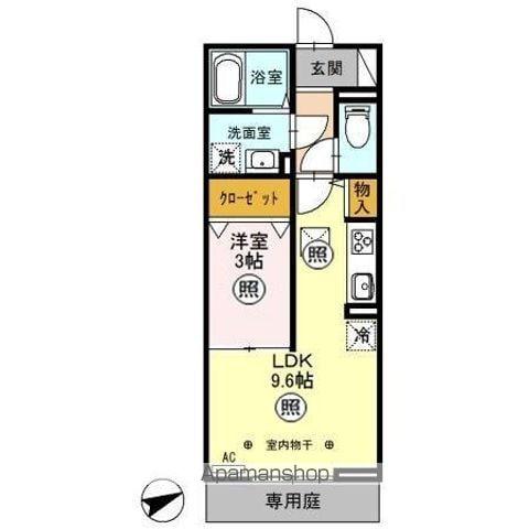 プレミスト Ⅶ(1LDK/1階)の間取り写真