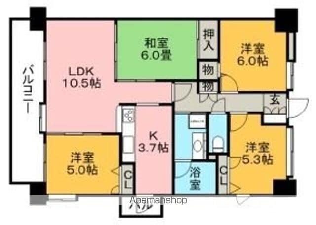 エバーライフネアシティー久留米弐番館(4LDK/6階)の間取り写真