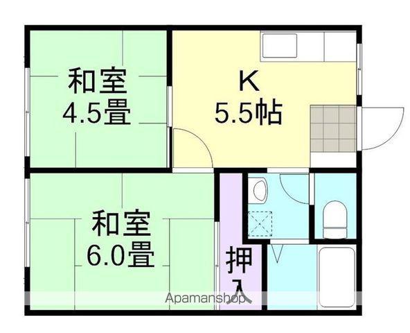 ラクシュリーマンションC棟(2K/1階)の間取り写真