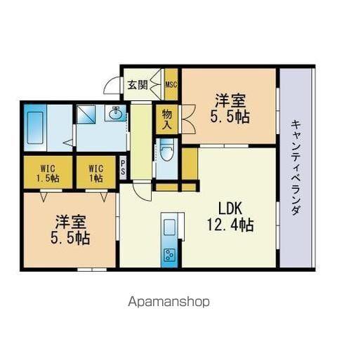 VILLAGGIO ALTO西公園(2LDK/3階)の間取り写真