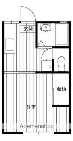 第一ジィスクハイツ(1K/2階)の間取り写真