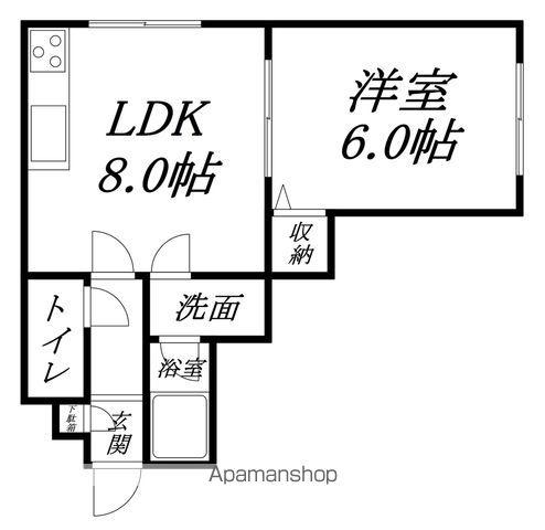 シャンブル杉並(1LDK/3階)の間取り写真