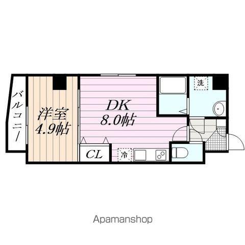 スターライト(1DK/7階)の間取り写真