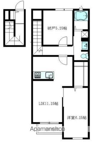 モンテオーロ鷺宮(2LDK/3階)の間取り写真