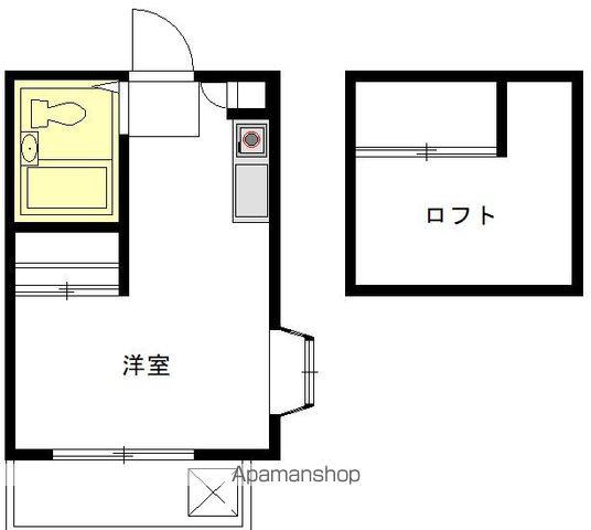 ホワイトヴィラ三鷹台(1K/2階)の間取り写真