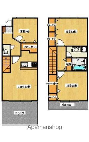 ヨーロピアンシャレー香西北町タウンハウス(3LDK/1階)の間取り写真