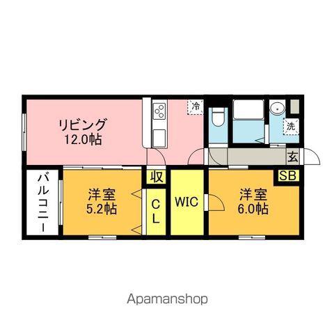 グランドゥール若菜(2LDK/3階)の間取り写真