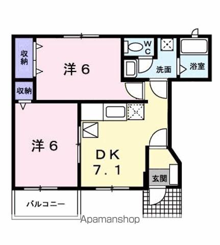 ジュネス99A(2DK/1階)の間取り写真