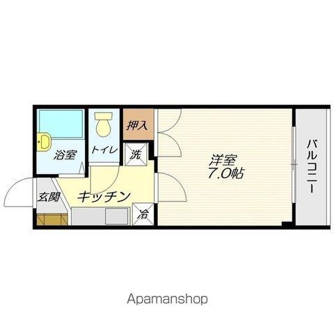 ラポール前田C(1K/3階)の間取り写真