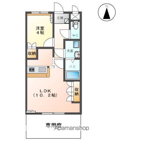 ウエスト・アメニティ(1LDK/1階)の間取り写真