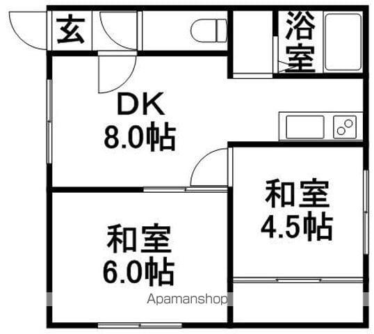 コーポエルム(2DK/2階)の間取り写真