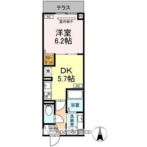 ルリアン北小岩Ⅲ(1DK/1階)の間取り写真