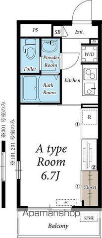 リブリ・戸田公園(1K/1階)の間取り写真