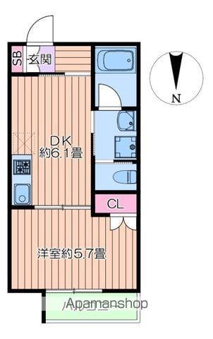 CAT COURT KOGANE(1DK/1階)の間取り写真