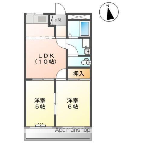 セントラルパークD(2LDK/2階)の間取り写真