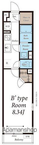 リブリ新検見川2(1K/1階)の間取り写真