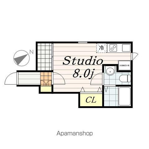 カーサソレイユ(ワンルーム/1階)の間取り写真