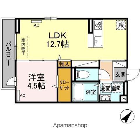 ワンパーパス維新公園(1LDK/1階)の間取り写真