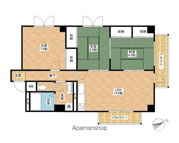 ライブリー高石(3LDK/7階)の間取り写真