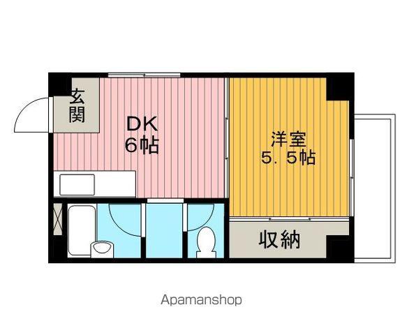 シャトー柴原(1DK/1階)の間取り写真