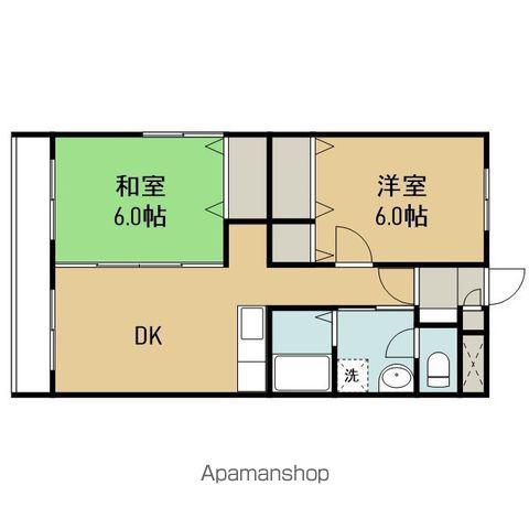 COURTFUJI(2DK/3階)の間取り写真