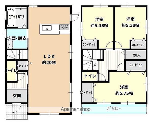吉備線 総社駅 徒歩24分 2階建 築9年(3LDK)の間取り写真