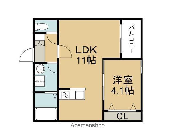 シャロム周船寺(1LDK/3階)の間取り写真