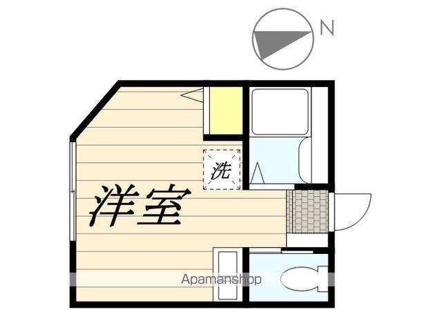 ヒルズ山手A棟(ワンルーム/1階)の間取り写真