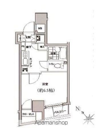 ドルチェ文京千駄木(1K/6階)の間取り写真
