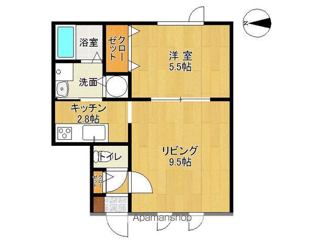 ポラリス(1LDK/2階)の間取り写真