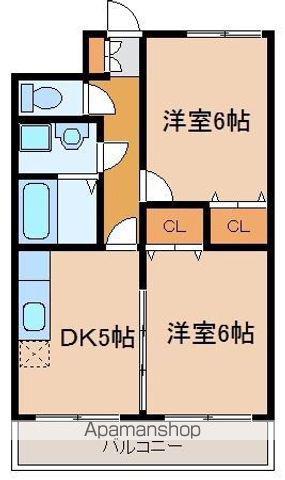 ルネッサマツモト(2DK/2階)の間取り写真