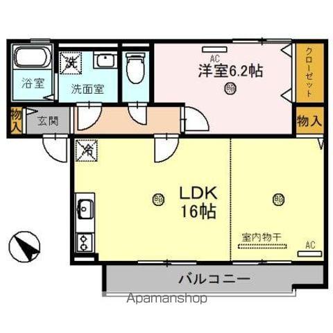 夢咲きの里B(1LDK/2階)の間取り写真