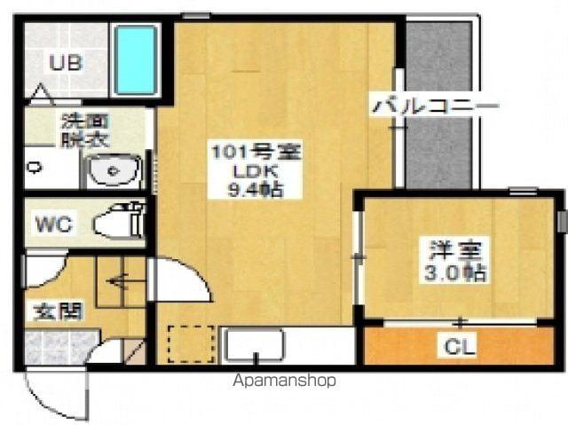 GRANDTICなごみ(1LDK/1階)の間取り写真