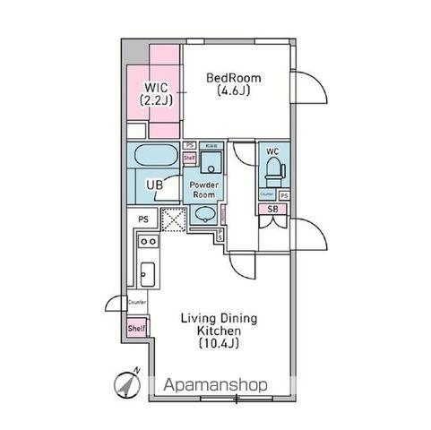 デュオメゾン渋谷松濤(1LDK/2階)の間取り写真