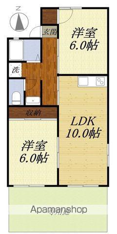 メゾンやまうち(2LDK/1階)の間取り写真