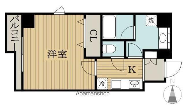 メゾンコルニス(1K/4階)の間取り写真