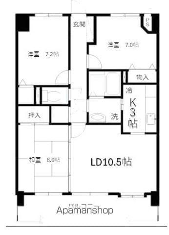 ACTY梅本Ⅱ(3LDK/8階)の間取り写真