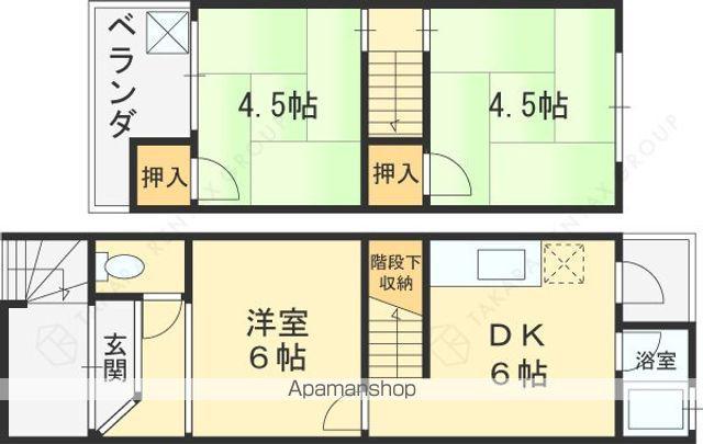 上石切町テラス(3DK/2階)の間取り写真
