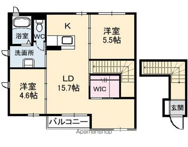 ウエストコートA棟(2LDK/2階)の間取り写真