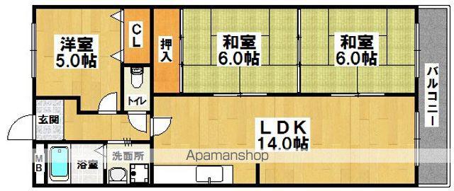 トキワハイム(3LDK/4階)の間取り写真