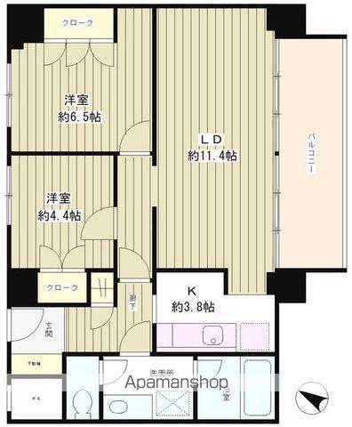 リバー&タワー(2LDK/15階)の間取り写真