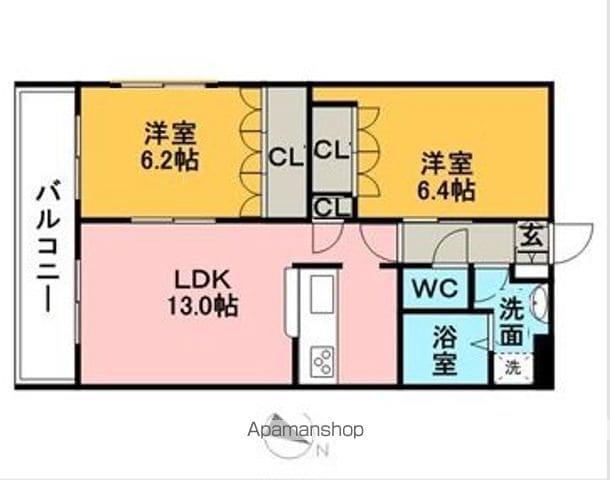 FOREST美咲(2LDK/2階)の間取り写真